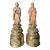 Antique Japanese Taishō Carved Zushi Monks on Gilt Bases- A Pair For Sale