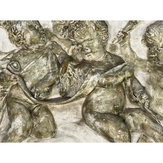 Bas-Relief Artwork of Cherubic Figures C. 1900 For Sale - Image 4 of 11