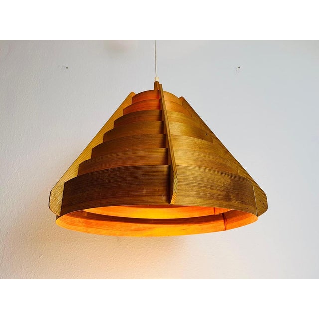 Mid-Century Modern Wooden Pendant Lamp by Hans-Agne Jakobsson, Sweden, 1960s For Sale - Image 6 of 16