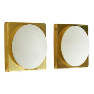 Vintage Brass Wall Lamps by Rolf Krüger for Heinz Neuhaus Leuchten, 1970s, Set of 2 For Sale