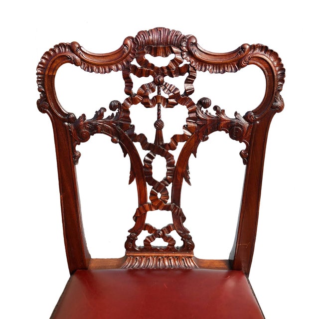 Set of Eight English Carved Mahogany George III Style Dining Chairs, Circa 1870 For Sale In Charleston - Image 6 of 7
