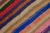 Textile 1960s Vintage Turkish Kilim Multicolor Handmade Stripes Wool Rug For Sale - Image 7 of 8