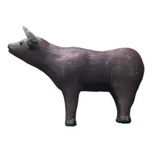 Vintage Mexican Polychrome Ceramic Bull Sculpture