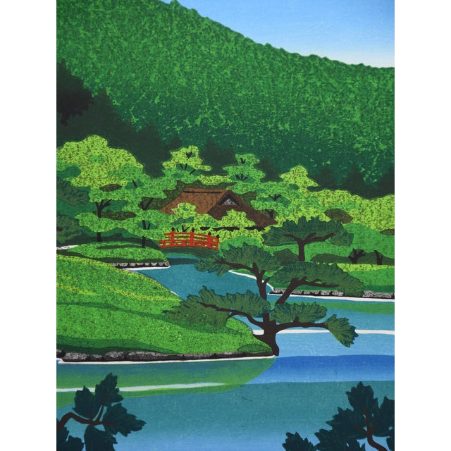 Masao Ido, Ritsurin Garden II, 1980, Woodblock Print For Sale - Image 11 of 14