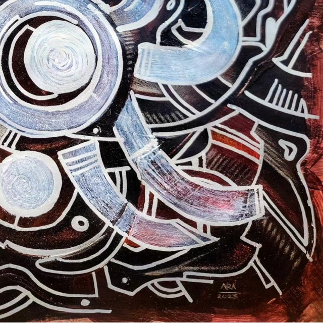 "Pieces of Pith", Acrylic on Paper Painting by Ara Deinde For Sale - Image 4 of 4