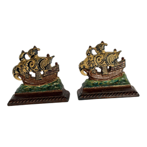 Hubley Cast Iron Spanish Galleon Bookends
