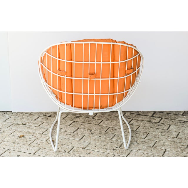 Vintage White Painted Iron Garden and Patio Furniture Style of Salterini Set of 4 For Sale - Image 10 of 13