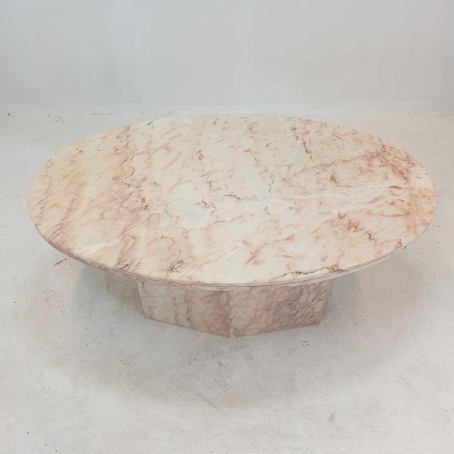 Italian Oval Marble Coffee Table, 1970s For Sale - Image 10 of 18