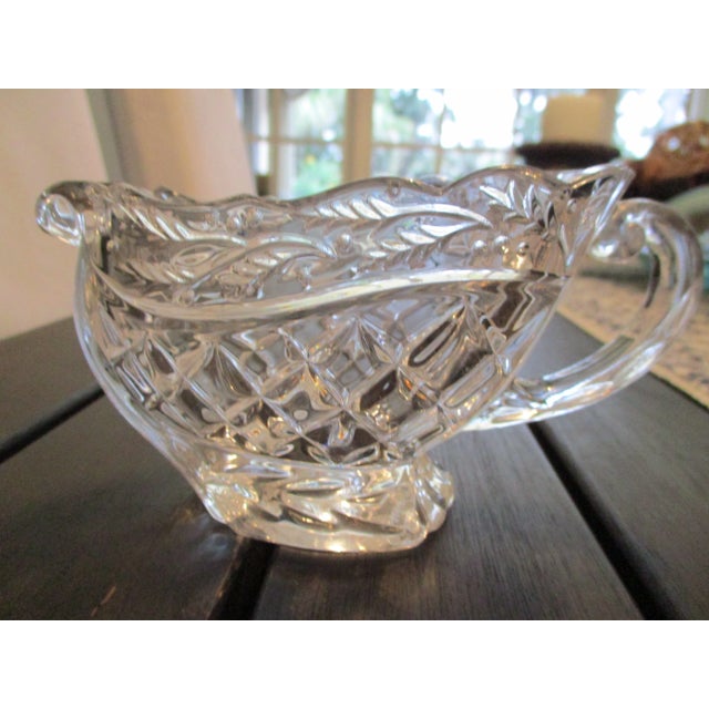 English Vintage Crystal Sleigh Sauce Boat For Sale - Image 3 of 5