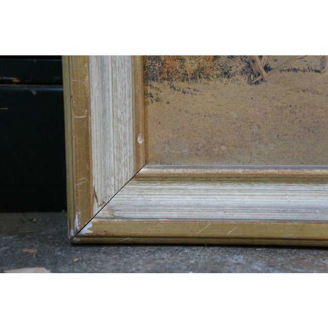 Antique Hw Robbins Where Noble Elms Abound Cows Farmhouse Road Etching 34" For Sale - Image 4 of 15