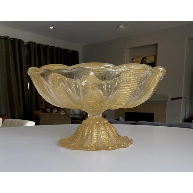 Barovier & Toso Large Barovier Coronado d'Oro Glass Centerpiece Bowl For Sale - Image 4 of 13