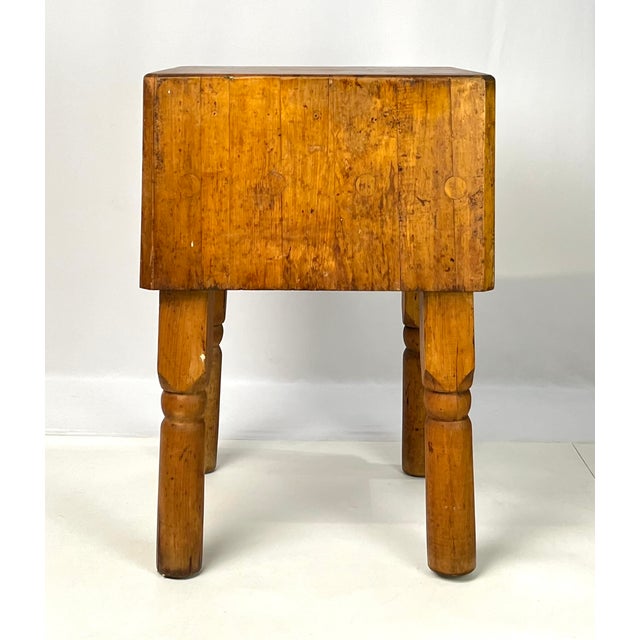Vintage Solid Maple Butcher Block Table by Quality Maple Block Co. For Sale - Image 9 of 11