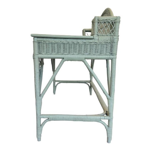 Vintage Woven Rattan Desk For Sale - Image 9 of 11
