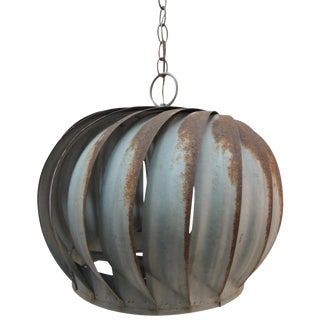 Vintage Industrial Turbine Hanging Light For Sale