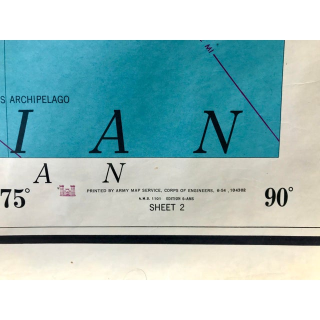 1950s Mid 20th Century Army Map Service World Map - Europe, Asia, North Africa, Soviet Union - 1101 Series - Large Wall Decor 55" X 40" For Sale - Image 5 of 9