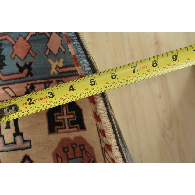 Heriz Rug 5’11” X 8’6” Ivory Wool Vintage Tribal Hand-Knotted Oriental Carpet For Sale - Image 13 of 15