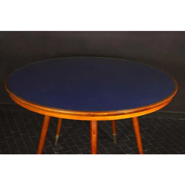 Gio Ponti Mid-Century Blue Top Dining or Center Table For Sale - Image 4 of 11