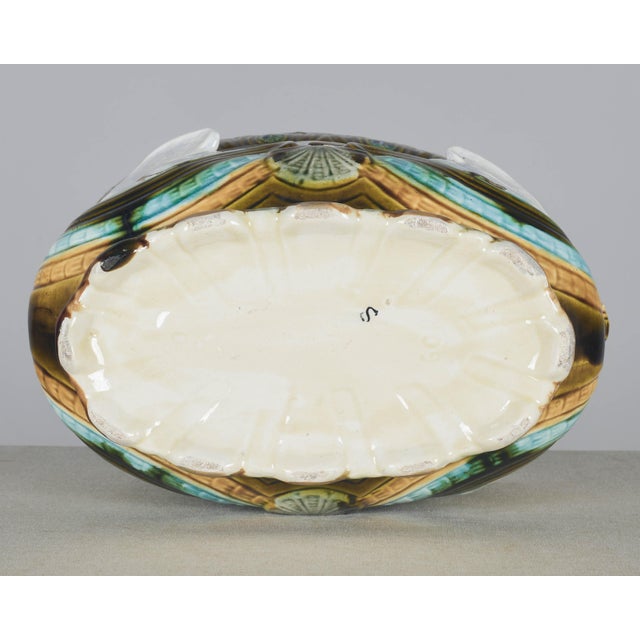 Antique White 19th Century French Onnaing Barbotine Jardiniere For Sale - Image 8 of 11