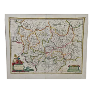 West Germany: Original Hand Colored 17th Century Map by Johannes Janssonius , 1640