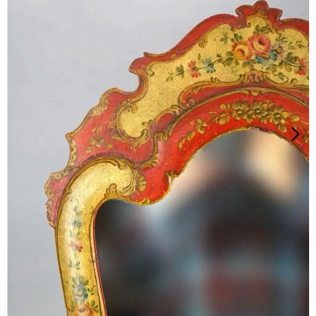Vintage Italian Style Paint Decorated Table Top Mirror, Mid 20th Century For Sale - Image 4 of 10