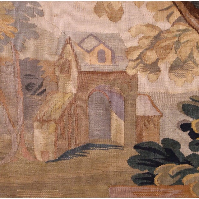 19th Century French Aubusson Tapestry in Oak Frame in the Manner of D. Teniers For Sale - Image 9 of 13