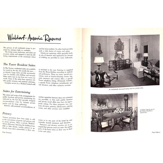 "Facts About the Waldorf-Astoria" 1950 For Sale In New York - Image 6 of 13