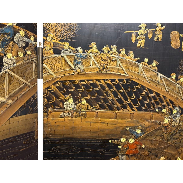 Chinoiserie Coromandel Six Panel Screen For Sale In Tampa - Image 6 of 18