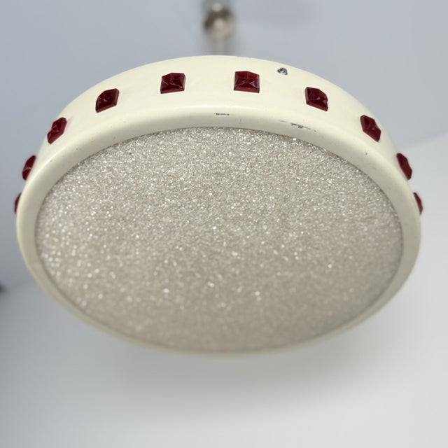 1970s Vintage DDR UFO Lamp in White with Red Elements, 1970s For Sale - Image 5 of 13
