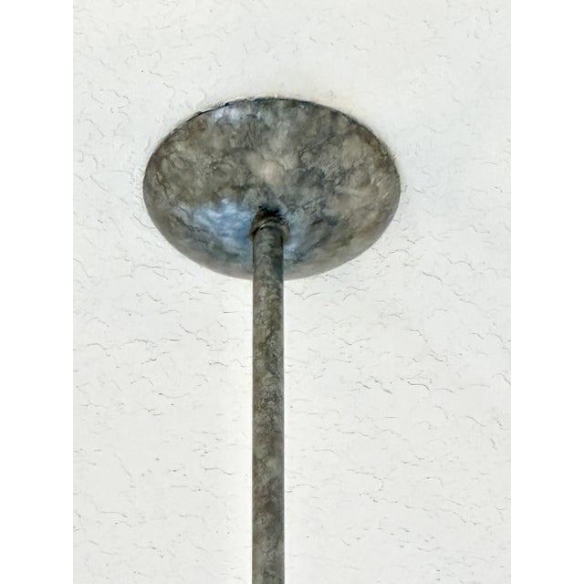 Spectacular, large steel and glass chandelier. A showpiece for your space.