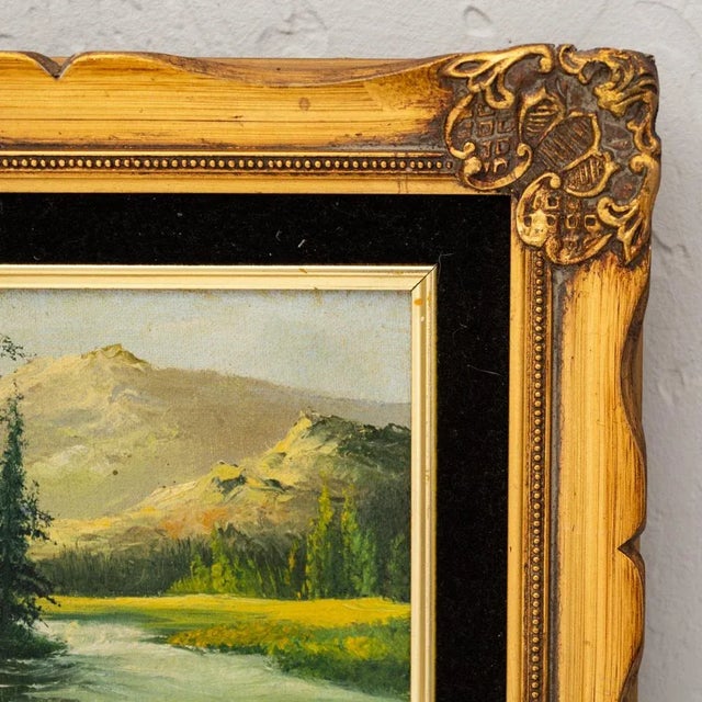 Mid 20th Century Small Framed Mountain Landscape Painting Signed Ross For Sale - Image 5 of 10