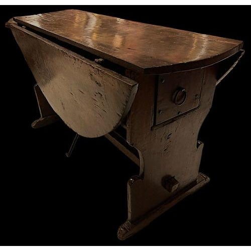 Antique Umbrian Walnut Drop-Leaf Table, 1500s For Sale - Image 9 of 9