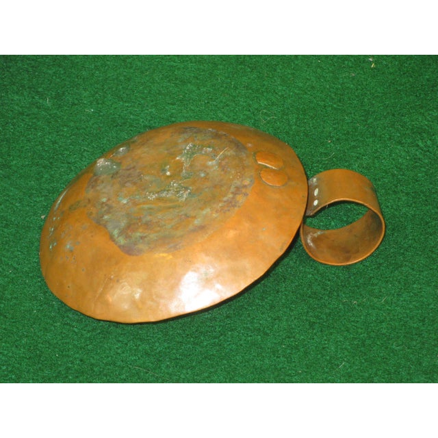 Early 20th Century Early 20th Century Pair Arts & Crafts Copper Candle Holders, Hand Hammered For Sale - Image 5 of 9