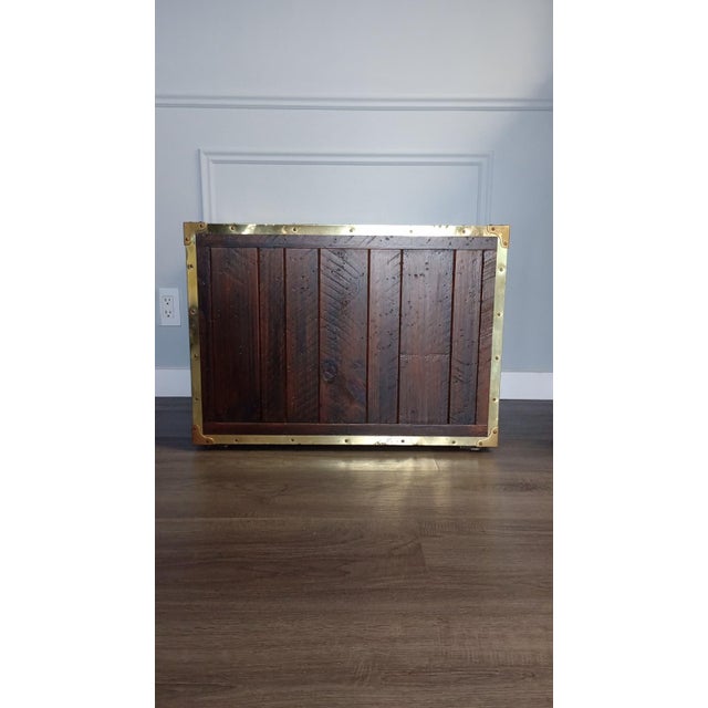 Campaign Late 20th Century Habersham Wooden Plantation Campaign Trunk For Sale - Image 3 of 14