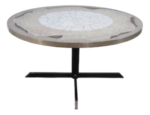 Mosaic and Brass Coffee Table attributed to Berthold Müller, 1950s