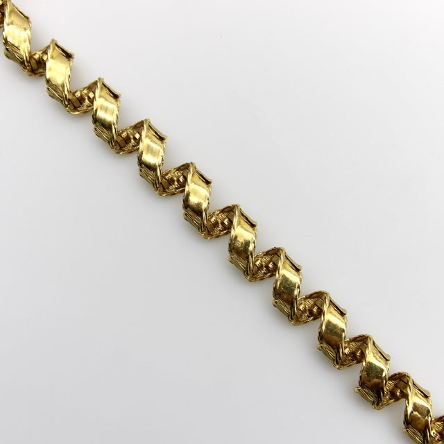 Gold 1980s 18k Gold Tiffany & Co. French Ribbon Bracelet For Sale - Image 8 of 11