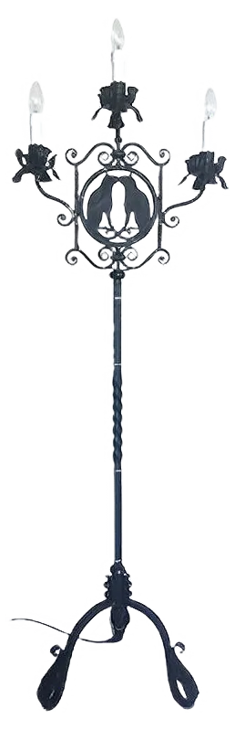 Vintage Italian Wrought Iron Floor Lamp, 1930s