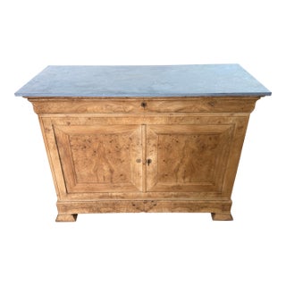 19th Century French Louis Philippe Solid Walnut Bleached Sideboard / Buffet For Sale
