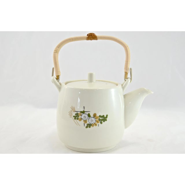 Japanese Japanese Floral Ceramic Teapot For Sale - Image 3 of 6