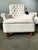 1990s Armchair with Wooden Structure and White Fabric, 1990 For Sale - Image 5 of 9