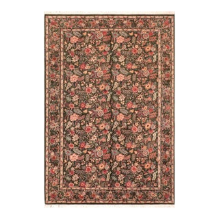 Elegant Floral 1990's Pak-Persian Green/Gold Wool Rug - 6'0'' X 9'3'' For Sale