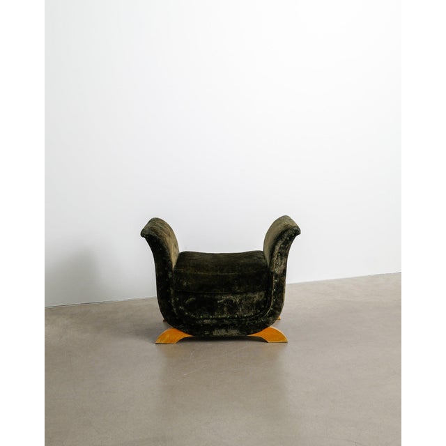 Wood Swedish Mid-Century Modern Sculptural Stool in Greet Velvet, 1950s For Sale - Image 7 of 7