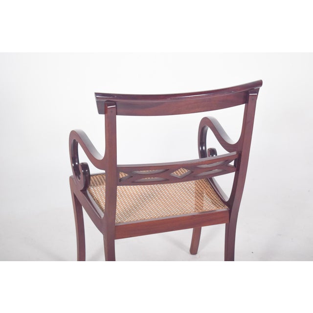 English Mahogany Armchair with Straw Seat, 1890s For Sale - Image 6 of 8