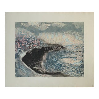 Lawrence Heyman, Sea Coast, Etching on Arches Paper, 1960s For Sale
