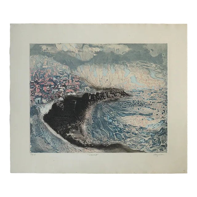 Lawrence Heyman, Sea Coast, Etching on Arches Paper, 1960s For Sale
