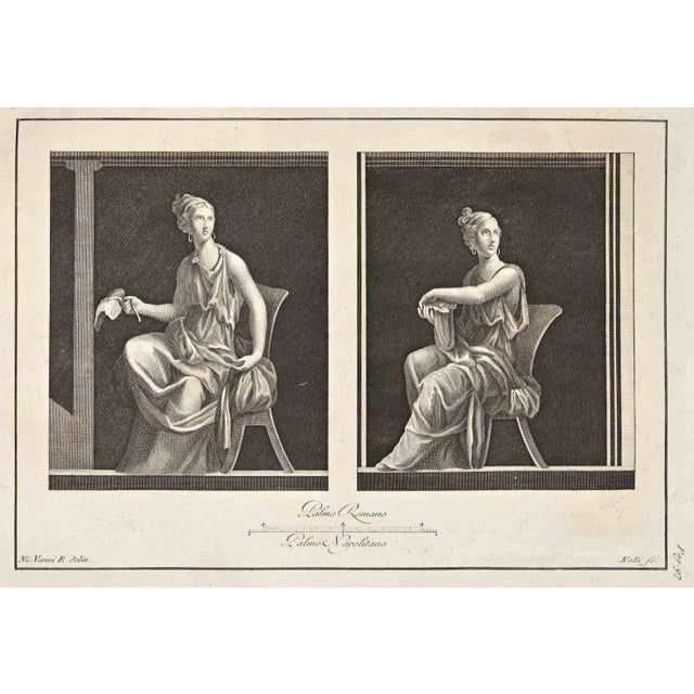 Carlo Nolli, Ancient Roman Fresco Herculaneum, Etching, 18th Century For Sale