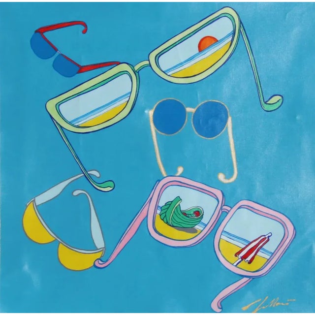 Italian "Sunglasses", 2010, Oil Painting by Pietro Bulloni For Sale - Image 3 of 3