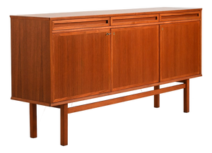 Scandinavian Teak Sideboard with Sculptural Drawers, 1950s