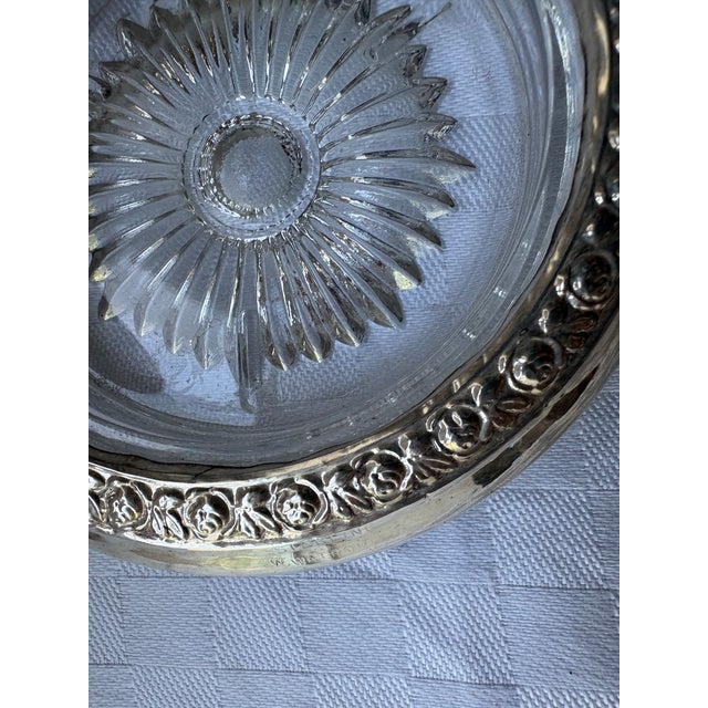 Set of 8 Sterling Silver Rimmed Glass Coasters For Sale - Image 9 of 11
