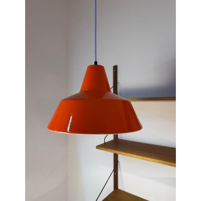 Louis Poulsen Industrial Hanging Lamp in Orange-Red Enamel by Louis Poulsen For Sale - Image 4 of 11