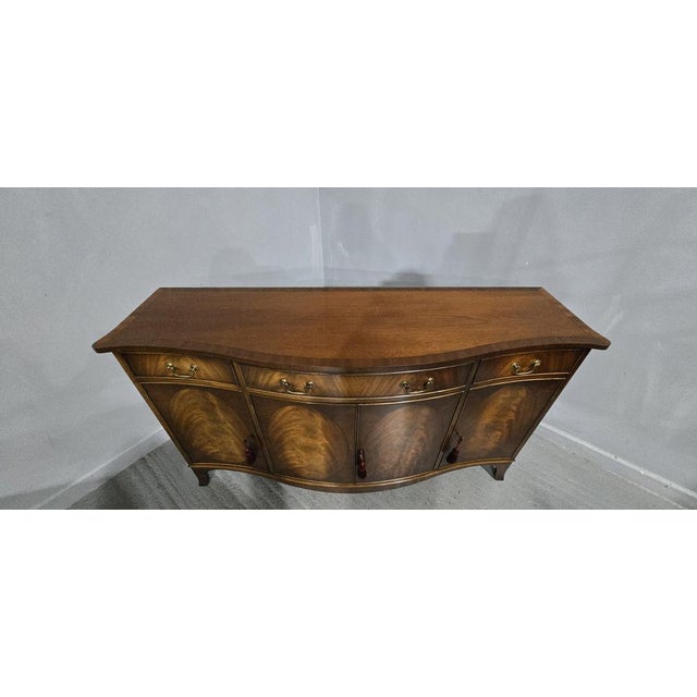 Mahogany Serpentine Sideboard, 1920s For Sale - Image 12 of 16